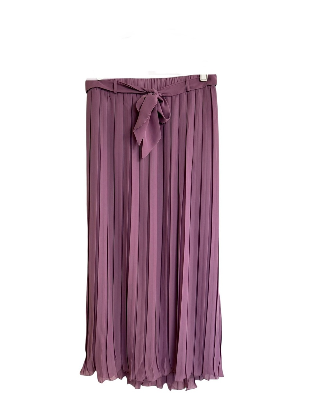 Joie lavender lilac spring chiffon pleated elastic waist tie belt maxi skirt L